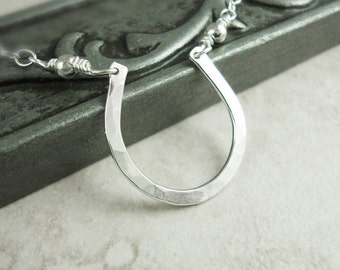 Sterling Silver Horseshoe Necklace -- Small Horseshoe Necklace -- Lucky Horseshoe Necklace