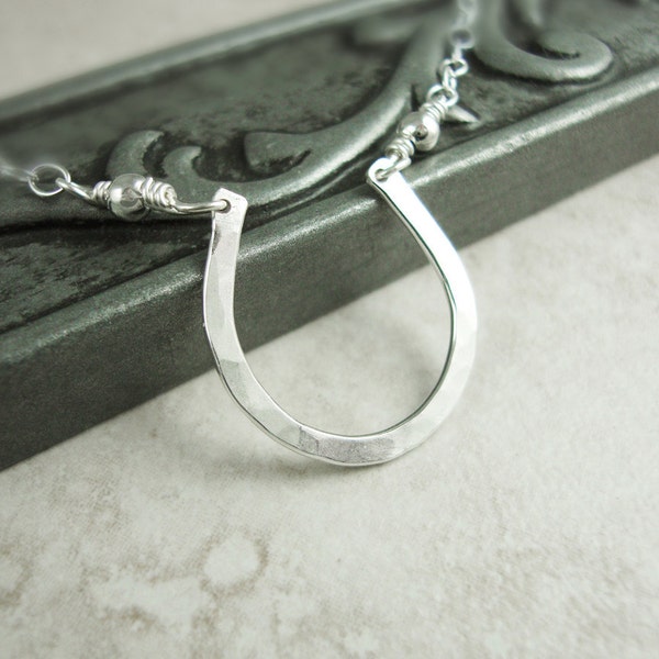 Sterling Silver Horseshoe Necklace -- Small Horseshoe Necklace -- Lucky Horseshoe Necklace