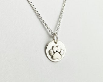 Tiny Paw Print Necklace | 925 Sterling Silver Paw Print Jewelry | Mini Pet Jewelry | Gift for Dog Mom | Gift for Cat Mom | Pet Lover Jewelry