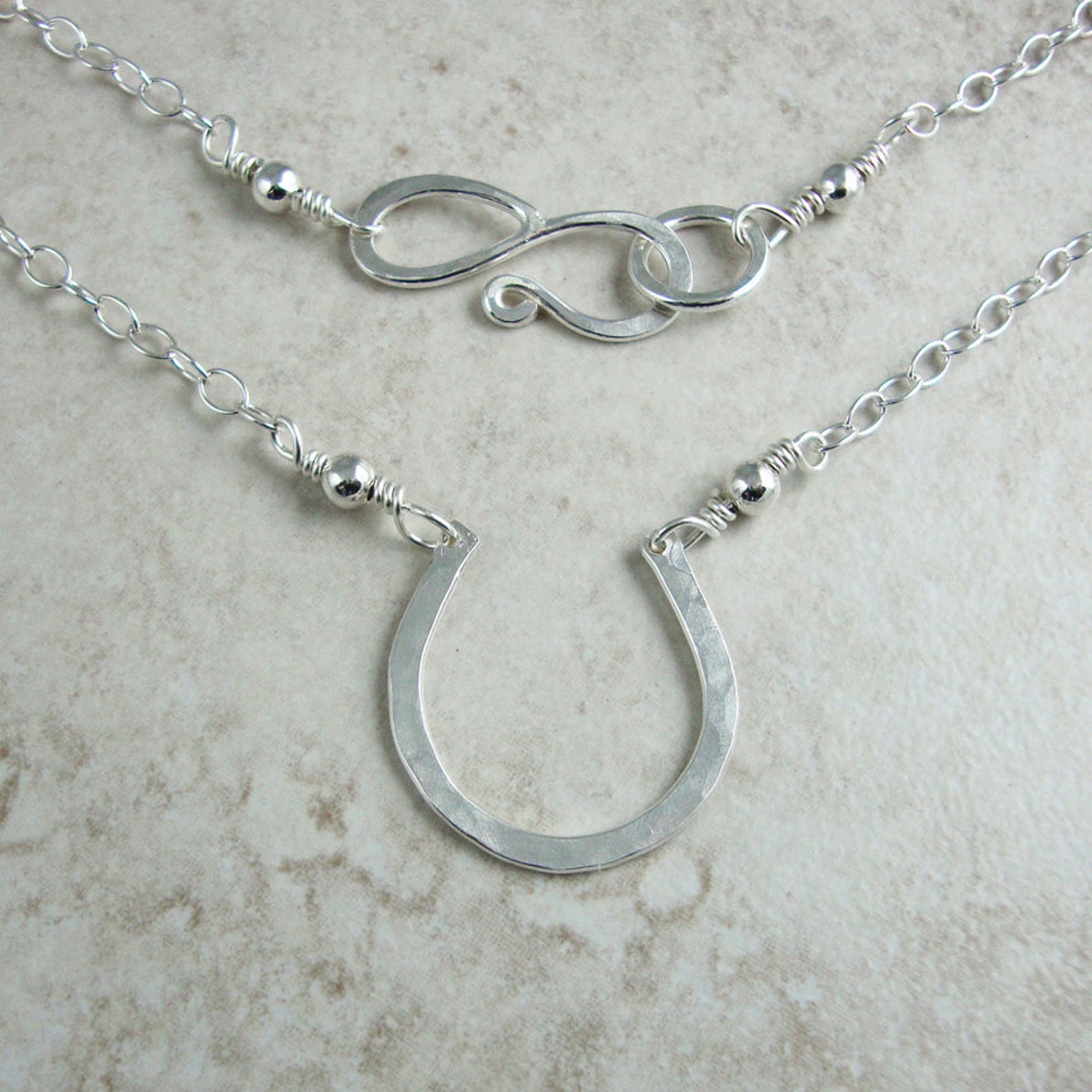 Sterling Silver Horseshoe Necklace Small Horseshoe Necklace Etsy