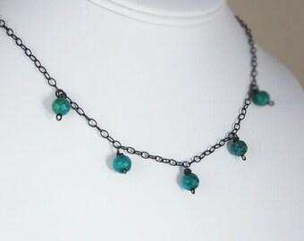 Turquoise Necklace - Sterling Silver Layering Necklace - 925 Sterling Silver