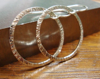 Sterling Silver Hoop Earrings - 1 inch hoop earrings - Everyday Earrings