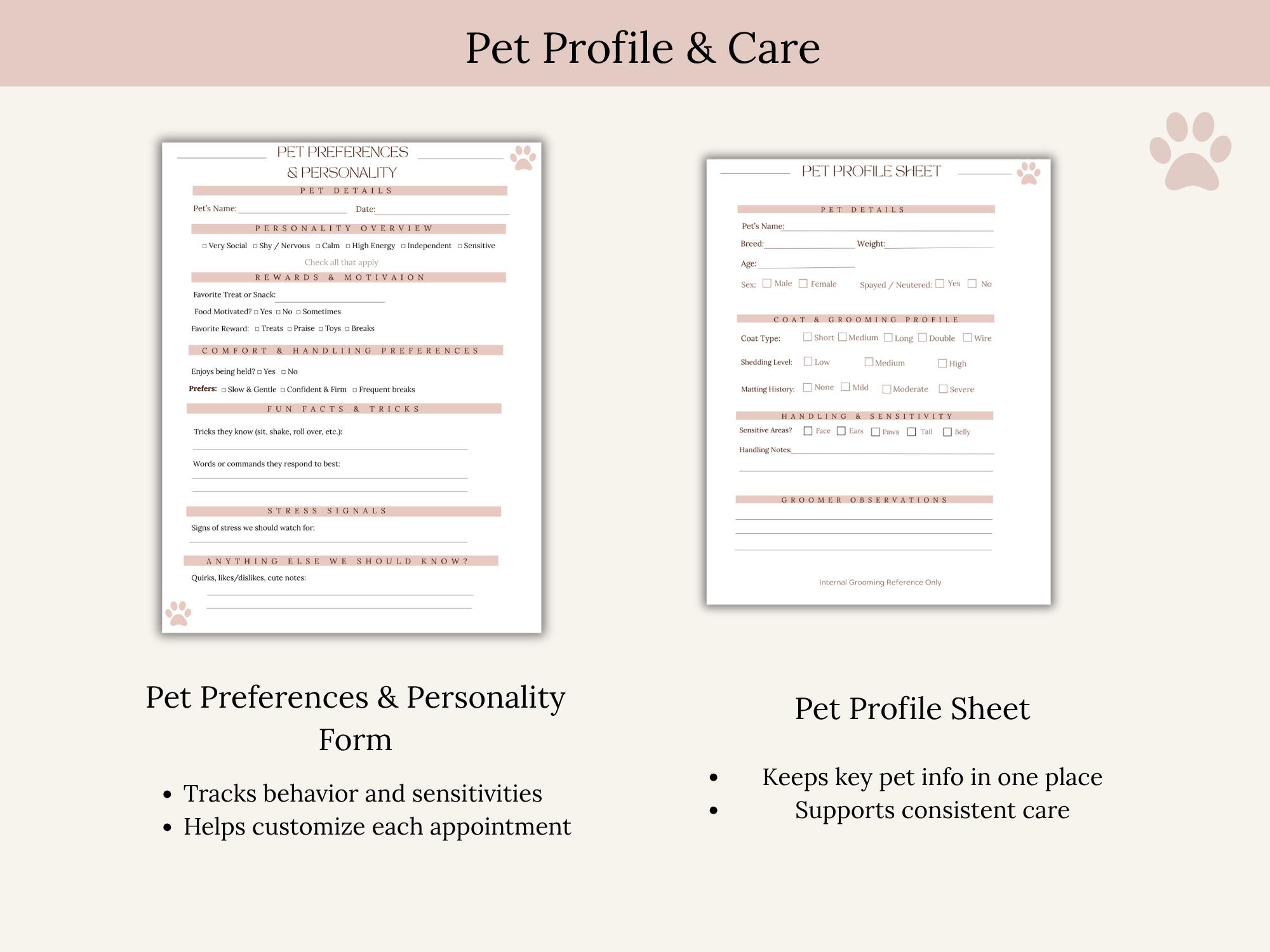 Grooming Forms.pdf Dog Grooming Forms Bundle | Intake Form, Consent & Liability Waiver ...