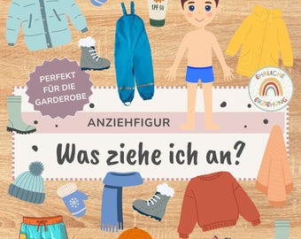 Vestuario para figuras de juego en guarderías: planificador visual para ropa de jardín de infancia, clima, vestimenta, tarjetas con imágenes e independencia (descarga en PDF)
