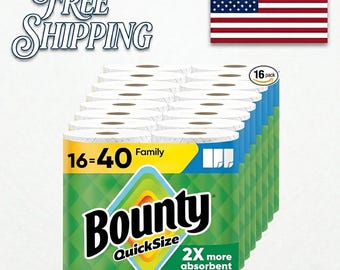 Bounty QuickSize Paper Towels: 16 Family Rolls, Strong Absorbent Kitchen Towels