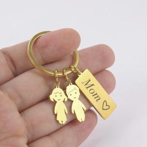 Benutzerdefinierte Mom / Dad Familie Schlüsselanhänger • 10 Styles • Gold / Silber • Personalisierter Name Schlüsselanhänger Muttertag / Vatertag Geschenk für Eltern