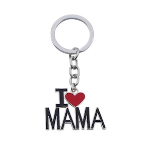 Llavero "Amo a mamá/papá/mamá/papá" • Llavero con detalle de corazón • Regalo para el Día de la Madre/Día del Padre