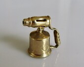 Vintage 9ct Gold Blow Torch 1950s Bracelet Charm