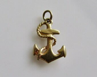 Vintage 9ct Gold Anchor Charm or Pendant