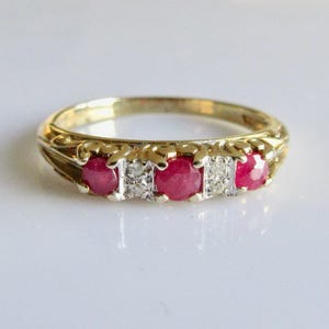 9ct Gold Ruby and Diamond Vintage Ring