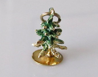 14ct Gold and Enamel Little Christmas Tree Charm