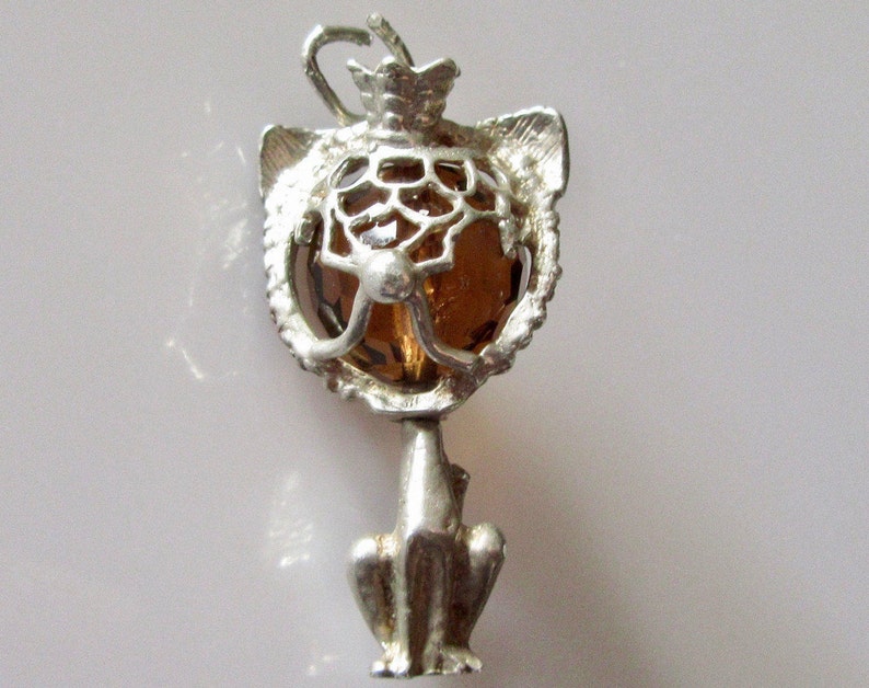 Silver Lion and Crown Large Gem Set Charm
