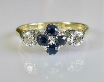 Vintage 18ct Gold Sapphire and Diamond Ring