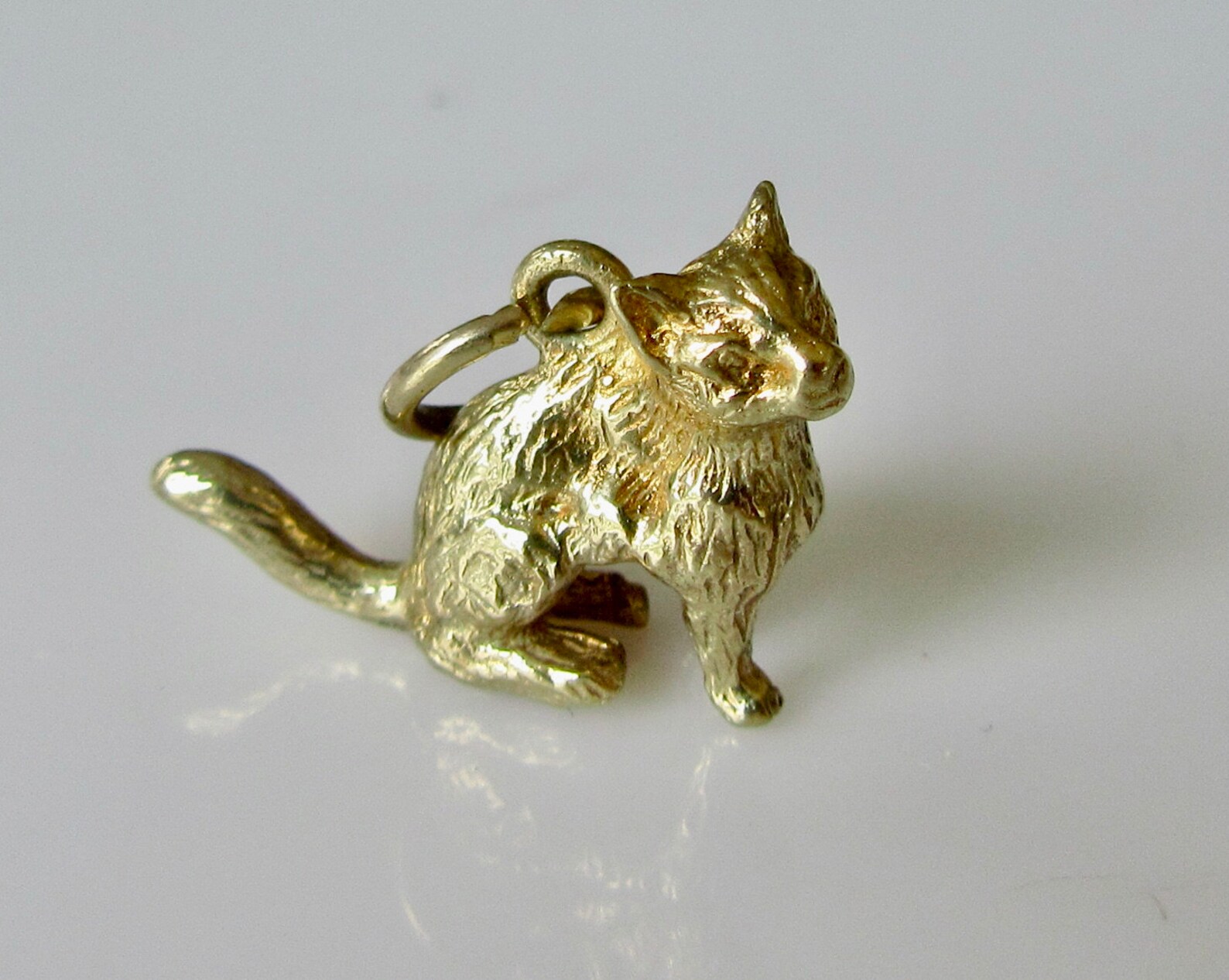 Solid 9ct Gold Cat Charm or Pendant Etsy