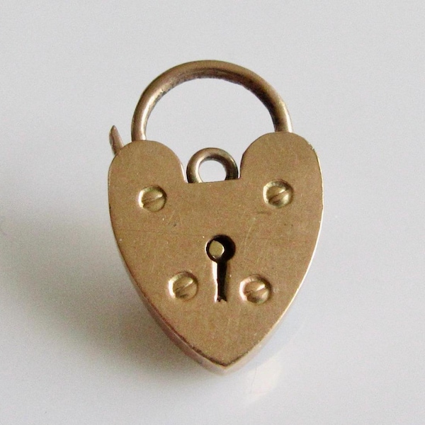 Braccialetto vintage con lucchetto a cuore in oro rosa 9 carati e ciondolo apribile