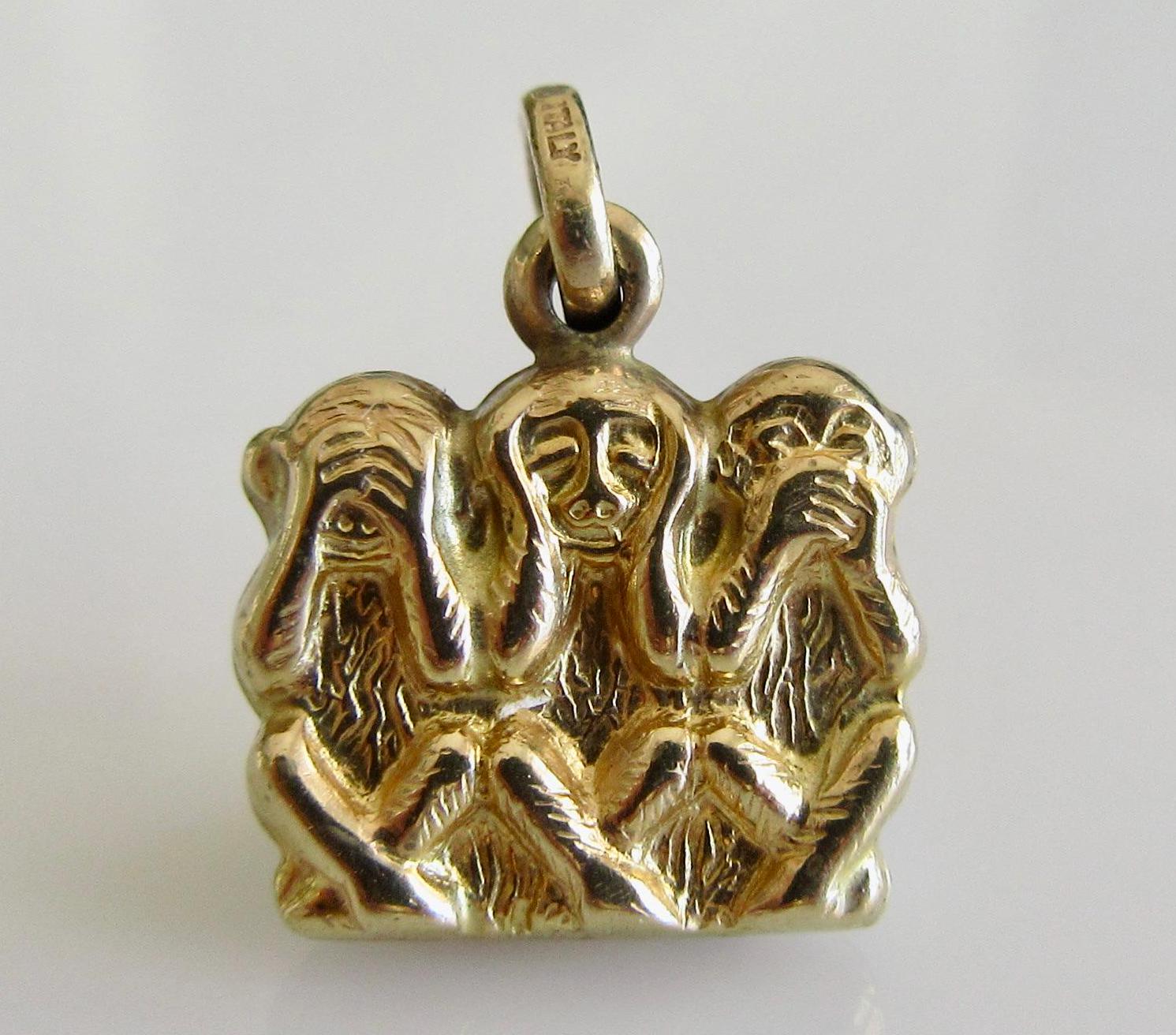 9ct Gold Monkey Pendant Gold Pre-Owned 9ct Yellow Gold Monkey