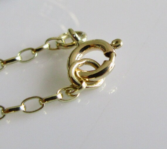 9k Gold Emerald and Diamond Heart Pendant and Cha… - image 10