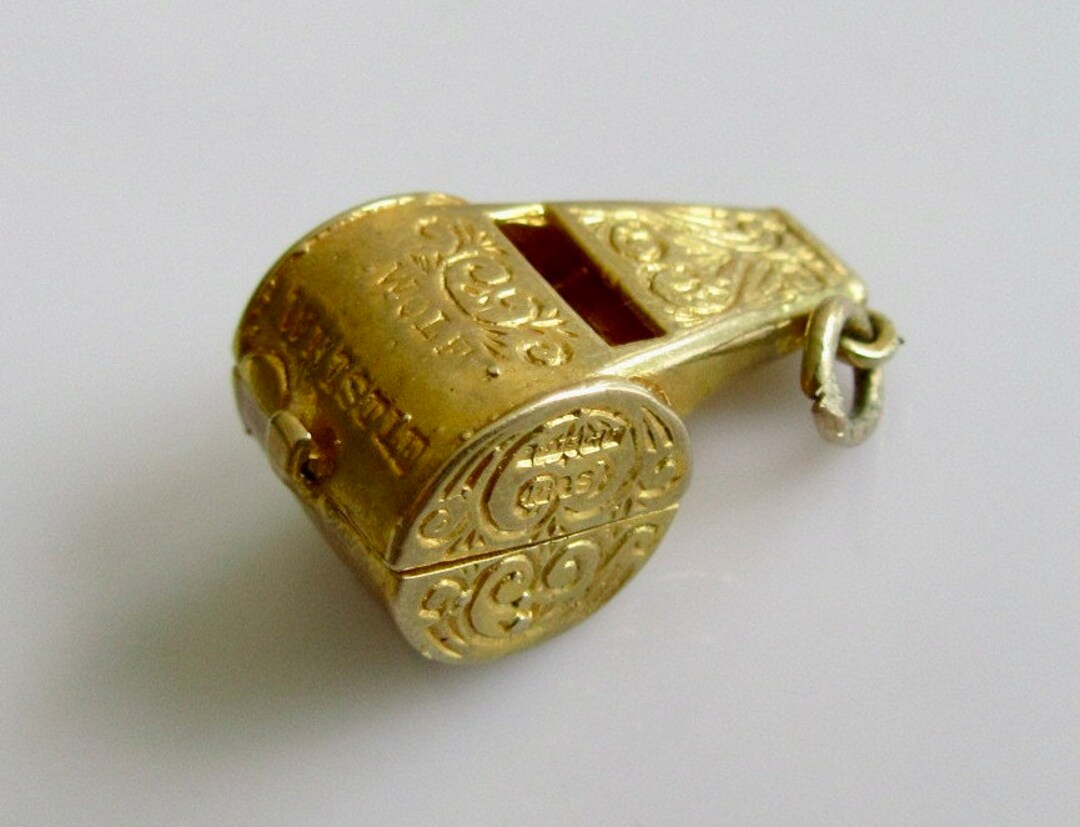 9ct Gold Wolf Whistle and Wolf Opening Charm or Pendant Etsy