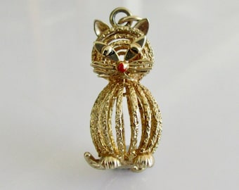 Vintage 9ct Gold Cat Charm or Pendant