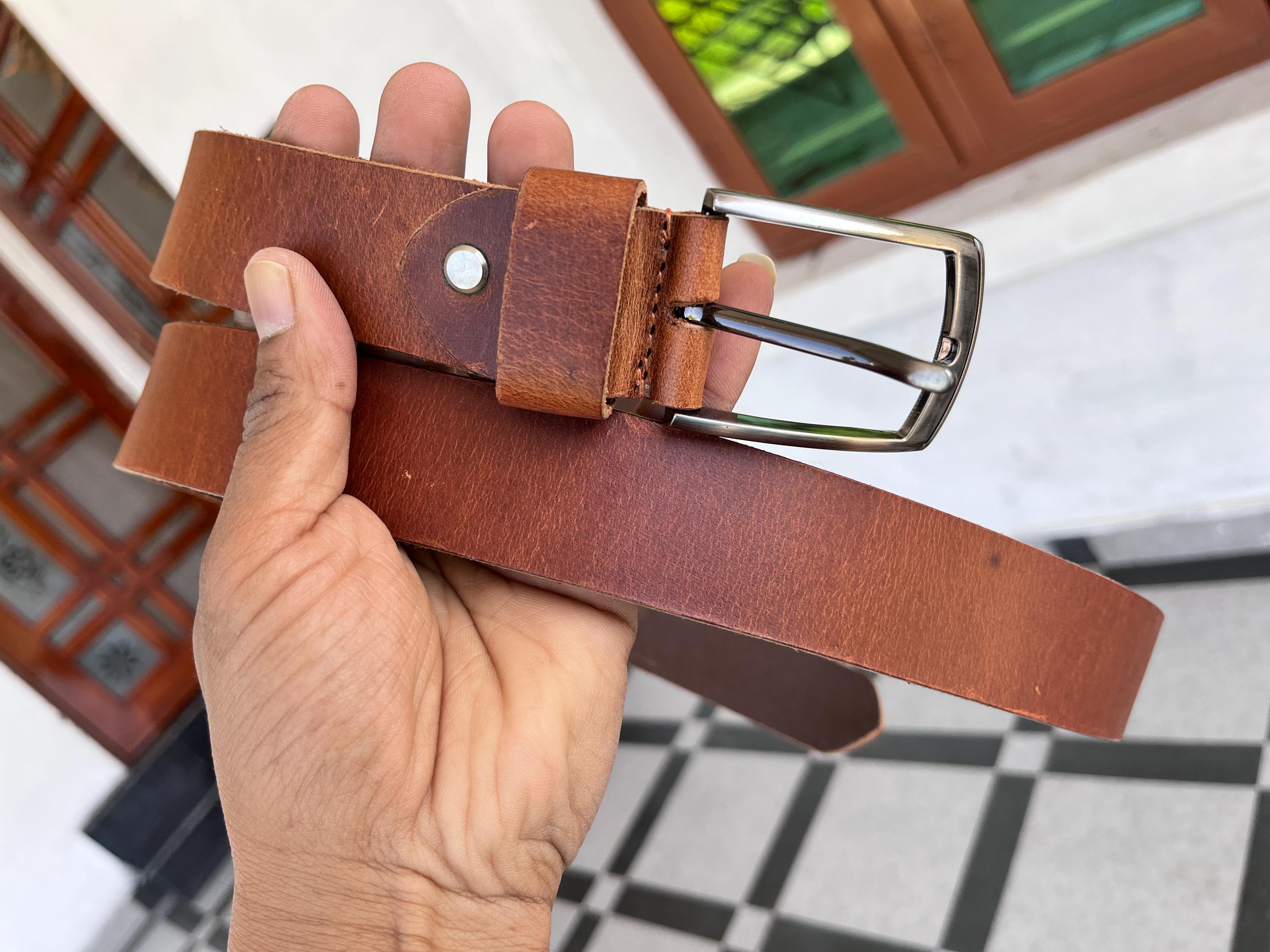 Ceinture Cuir Anglais Taille 46 Avec Bouts élastiques Et Boucles à Roulettes