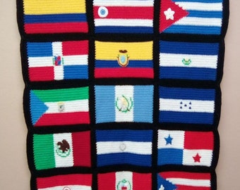 Hispanic Flag Afghan instructions