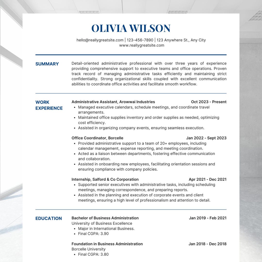 ATS Resume Template for Microsoft Word – Modern Professional Editable ...