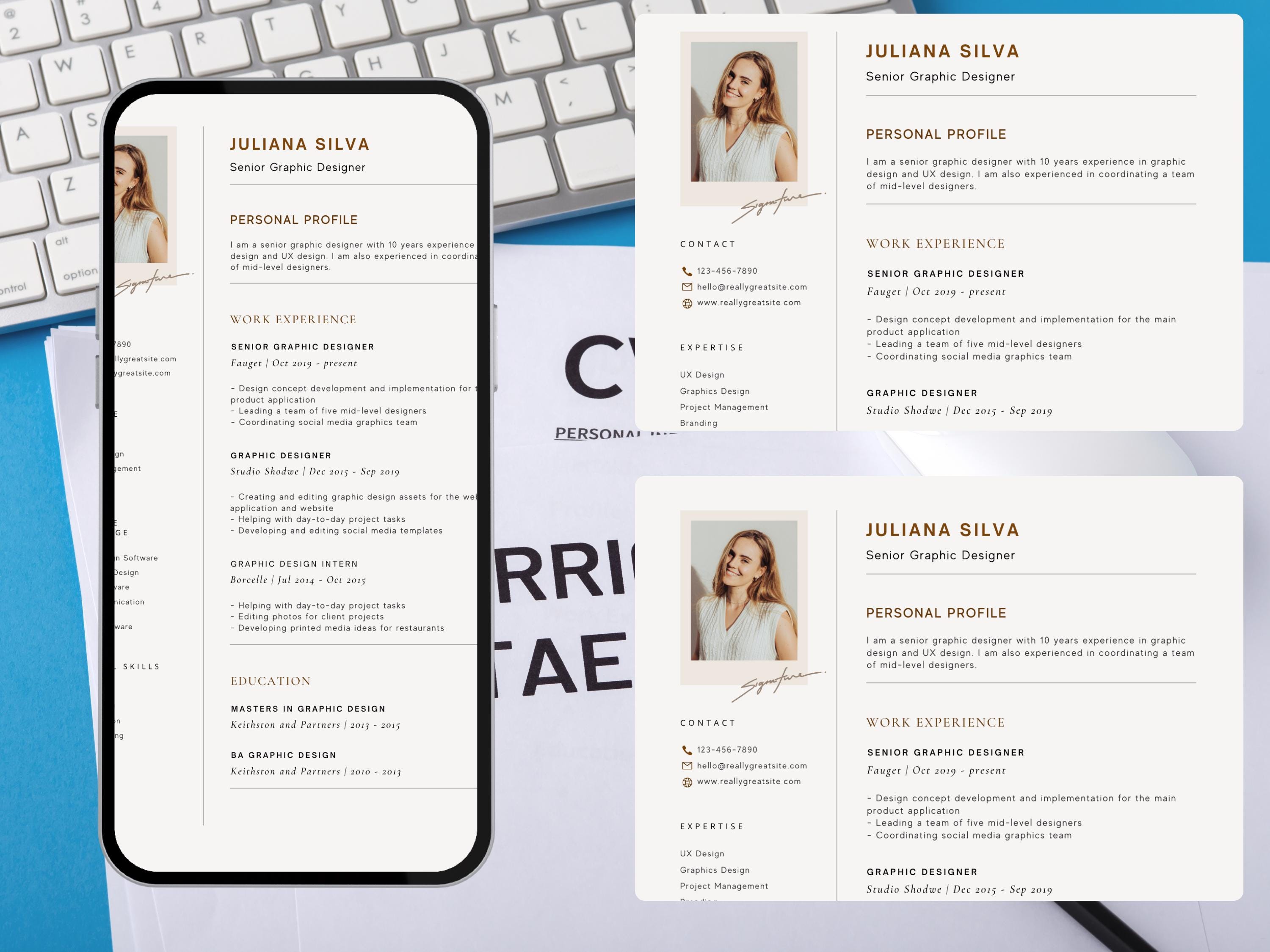 Modern Clean Resume Template for Canva – Ats-friendly CV, Minimalist ...