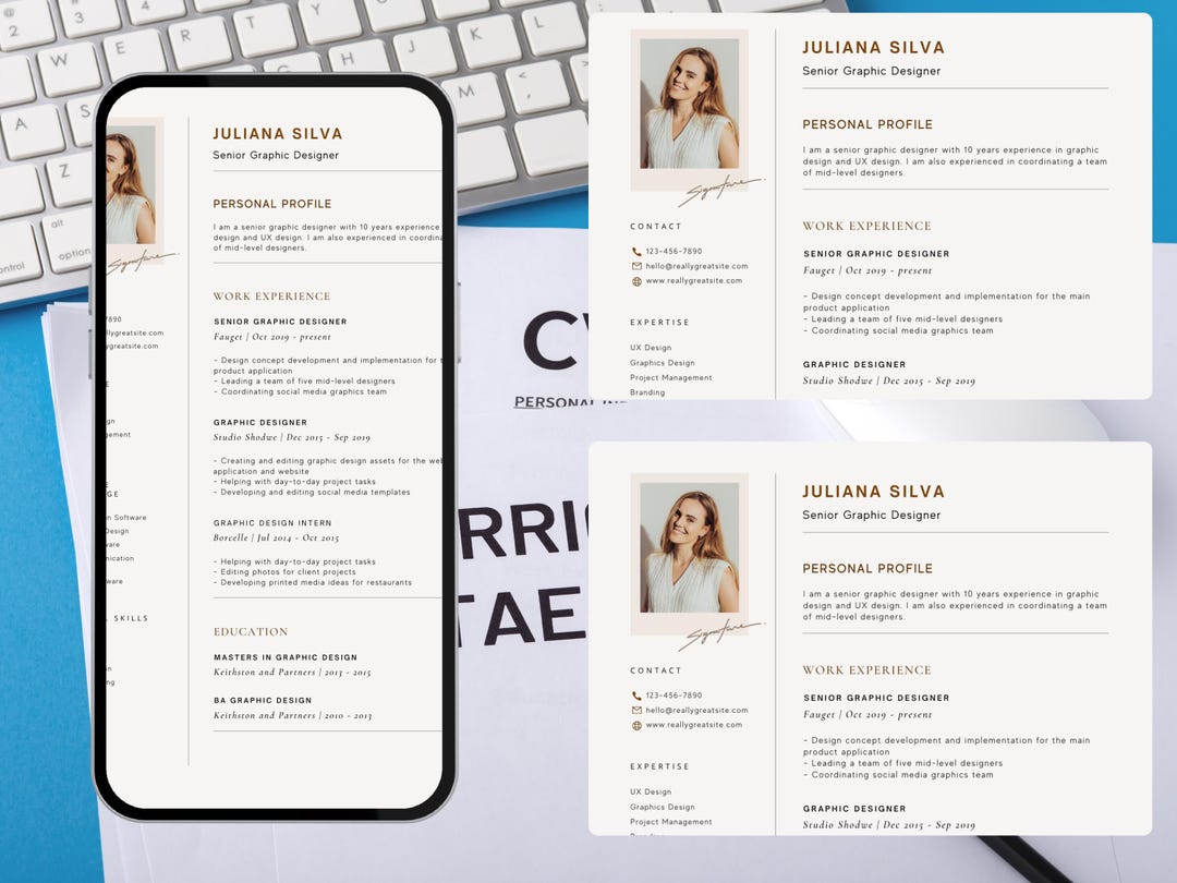 Modern Clean Resume Template for Canva – Ats-friendly CV, Minimalist ...