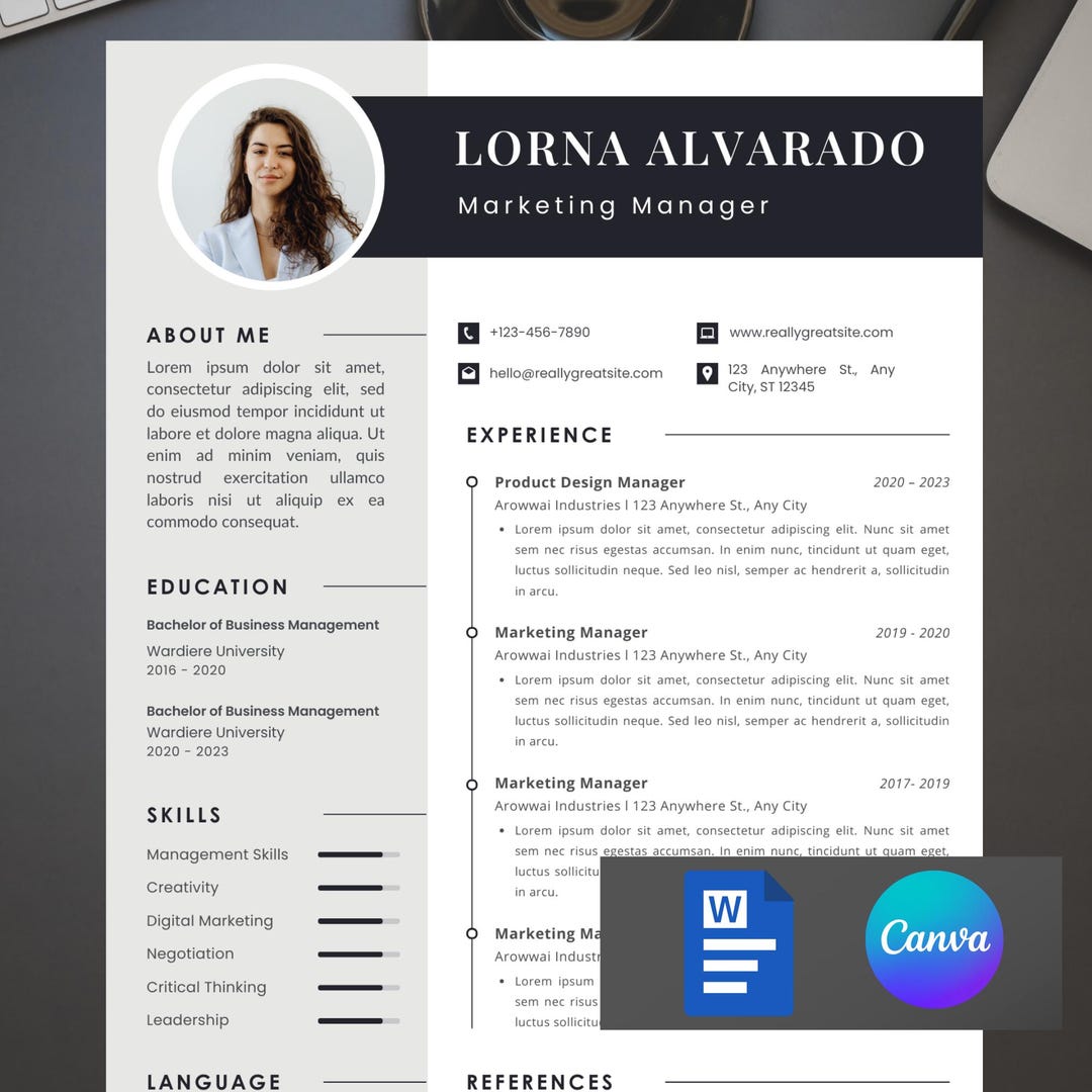 Professional Resume Template for Job Street Applications – Ats-friendly ...