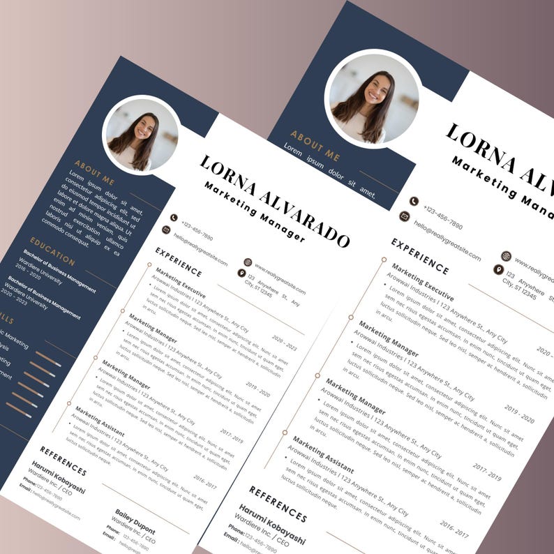 Executive Resume Template for Word | Modern Professional CV + Cover ...