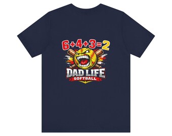 6 + 4 + 3 = 2 Dad Life Softball Graphic Tee | Mathegleichungs-Rückseiten-Design