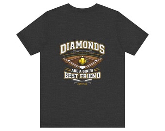 Diamanten sind der beste Freund-Softball-Shirt des Mädchens | Fastpitch Softball T-Shirt | Outfield Softball Shirt | Dad Life Softball | Softball Geschenk
