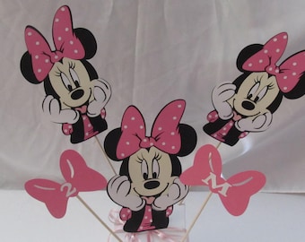 Minnie Mouse Party LARGE Centerpiece Picks 5 pieces