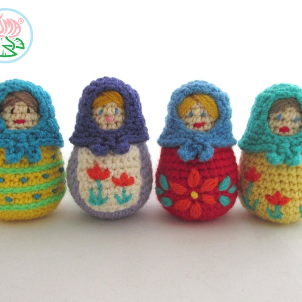 Amigurumi Matryoshka (Babouska), Muñeca rusa de anidación (Descarga digital)