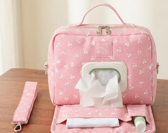 Nähvorlage für eine Windel- und Feuchttüchertasche (PDF) | Organizer-Tasche für Babyartikel | Video-Anleitung | Sofort-Download