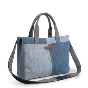Denim Shoulder Bag Sewing Pattern | Upcycled Jeans Tote DIY (PDF Download)