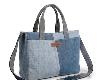 Umhängetasche aus Denim Schnittmuster | Upcycled Jeans Tote DIY (PDF Download)