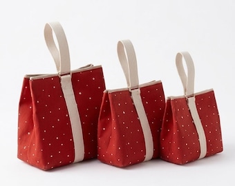 Stoff Geschenk Beutel Schnittmuster PDF | Anfängerfreundliches Tutorial zum Aufhängen von Leckerlibeuteln | 3 Größen enthalten | Sofort Download