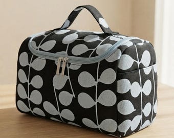 Nähanleitung für eine weit geöffnete Kosmetiktasche | PDF für einen gesteppten Reise-Make-up-Organizer