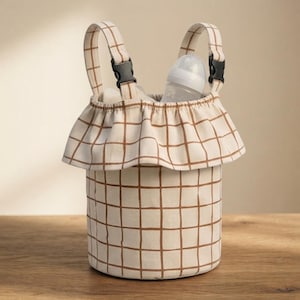 Naaipatroon kinderwagenopberger | Tas met ruches pdf | Opberger voor babywagen | DIY-zelfstudie