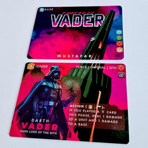 Darth Vader Leader & Fortress Base Proxy Cards - Star Wars Unlimited