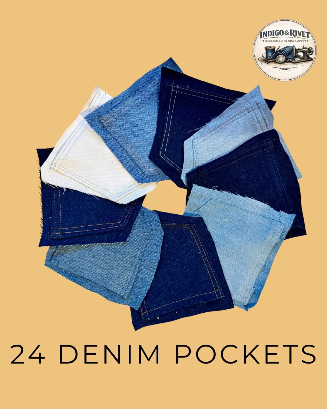 24 Reclaimed Denim Pockets – Upcycled Jean Back Pockets for Crafts - Etsy