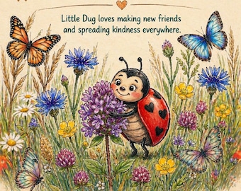 Little Dug Ladybug Coloring Book for Kids Ages 3-8 | Poems, Activities & Printable PDF Download