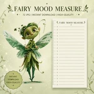 Medidor de altura de hadas verdes / Decoración de pared para habitación infantil con temática de bosque (Descarga instantánea)