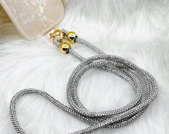 Crystal Beaded Phone Lanyard | Sparkling Crossbody Phone Strap | Bling Bling Phone Strap