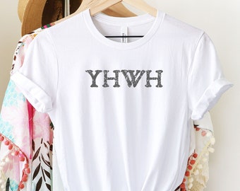 YHWH T-shirt, the Hebrew Name of God Shirt, Jehovah Tshirt, Yahweh Tee, the Name of the LORD shirt, Tetragrammaton Shirt. Cotton, Unisex