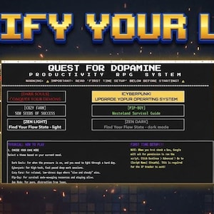 Gamified ADHD Planner: RPG Habit Tracker, 6 Themes (Google Sheets Digital Download)