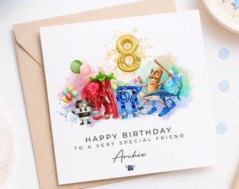 Personalised ANY AGE Brainrot Birthday Card, Brainrot Birthday card for Son, Custom Roblox Birthday Card, Custom Kids Birthday Card