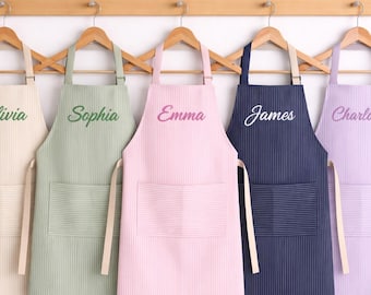 Embroidered Cooking Apron,Custom Apron for Kids Adult,Kitchen Apron with name,Crochet Child Apron,Home Cooking Present,Gift for Cooking