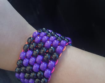 Purple And Black Pillar Cuff